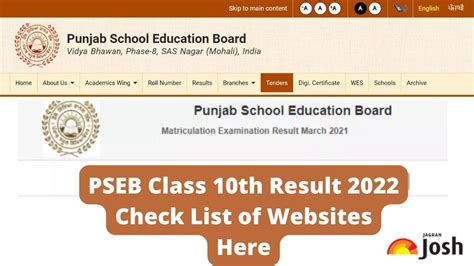 10th class result 2022 pseb